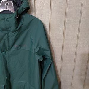 Men's Columbia Green Hooded Rain Coat Size S